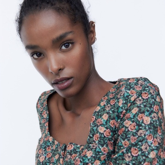 ZARA PRINT CROP TOP - Picture 4 of 6